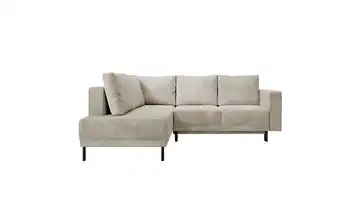 Selsey Ecksofa mit Schlaffunktion Rodario Dunkelbeige links Cordstoff