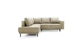 Selsey Ecksofa mit Schlaffunktion Rodario Beige links Samt