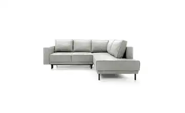 Selsey Ecksofa mit Schlaffunktion Rodario Hellgrau rechts Samt
