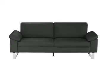 Max Schelling Ledersofa mit Kufengestell Maximum 3 Schwarz Federkern