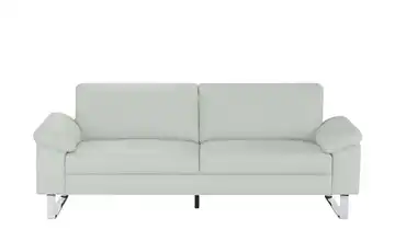 Max Schelling Ledersofa mit Kufengestell Maximum 3 Hellgrau Federkern