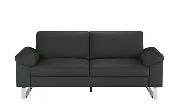 Max Schelling Ledersofa mit Kufengestell Maximum 2 Schwarz Federkern