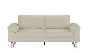 Max Schelling Ledersofa mit Kufengestell Maximum 2 Creme Federkern