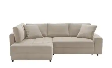 bobb Ecksofa mit pflegeleichtem Bezug Arissa de Luxe Taupe links Webstoff