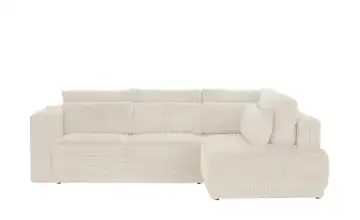 Twist Ecksofa Tirana Cordstoff grob rechts Creme