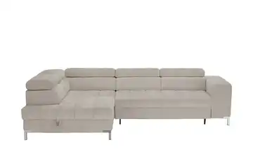 Ecksofa mit verstellbaren Kopfstützen Arte Hellgrau Boucléstoff links