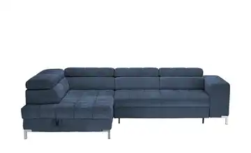 Ecksofa mit verstellbaren Kopfstützen Arte Blau Boucléstoff links