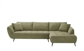 bobb Ecksofa mit Sitztiefenverstellung Carly Webstoff Grün rechts