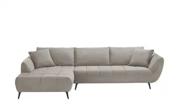 bobb Ecksofa mit Sitztiefenverstellung Carly Webstoff Grau links