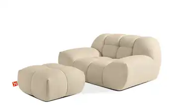 KONSIMO Sessel 2er-Set in Bubble Optik Vena Hellbeige