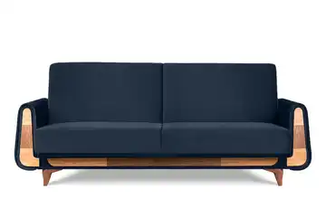 KONSIMO Einzelsofa Velours Dunkelblau
