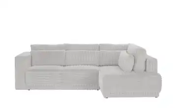 Twist Ecksofa Tirana Cordstoff grob rechts Silbergrau