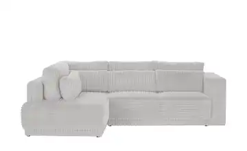 Twist Ecksofa Tirana Cordstoff grob links Silbergrau