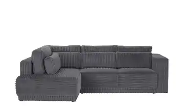 Twist Ecksofa Tirana Cordstoff grob links Dunkelgrau