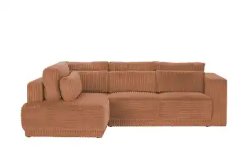 Twist Ecksofa Tirana Cordstoff grob links Rostrot