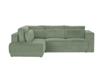 Twist Ecksofa Tirana Cordstoff grob links Grün