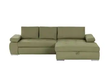 smart Ecksofa Ibby Boucléstoff rechts Grün