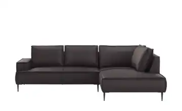 Primo Ecksofa Olmo rechts Grau Mikrofaser in Leder-Optik