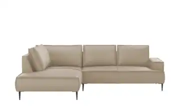 Primo Ecksofa Olmo links Creme Mikrofaser in Leder-Optik