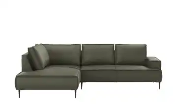 Primo Ecksofa Olmo links Grün Mikrofaser in Leder-Optik