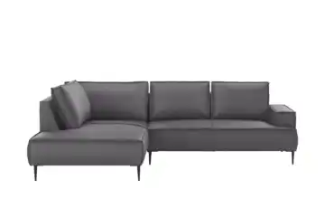 Primo Ecksofa Olmo links Graphit Mikrofaser in Leder-Optik