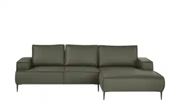 Primo Ecksofa Olmo rechts Mikrofaser in Leder-Optik Grün