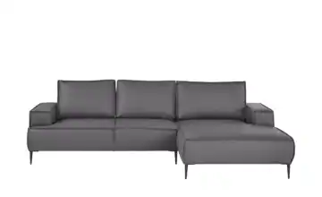 Primo Ecksofa Olmo rechts Mikrofaser in Leder-Optik Graphit