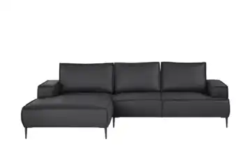 Primo Ecksofa Olmo links Mikrofaser in Leder-Optik Schwarz