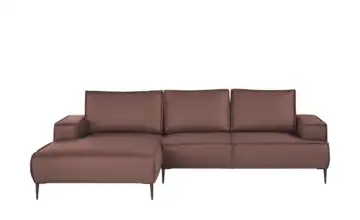 Primo Ecksofa Olmo links Mikrofaser in Leder-Optik Braun
