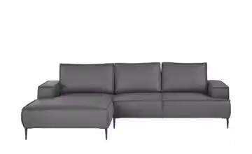 Primo Ecksofa Olmo links Mikrofaser in Leder-Optik Graphit