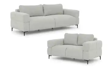 S-STYLE Polstergarnitur 3+2 Cardea Hellgrau