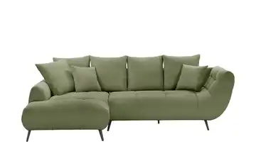bobb Ecksofa Bellani III Grün Feincord links