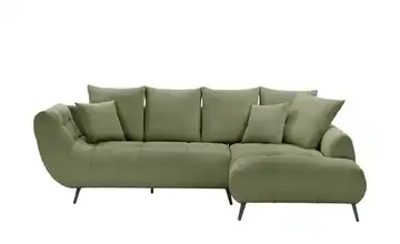 bobb Ecksofa Bellani III Grün Feincord rechts