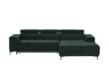 Twist Ecksofa aus Mikrofaser Caro Flaschengrün Mikrofaser in Samt-Optik rechts Erweiterte Funktion
