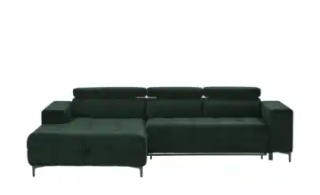Twist Ecksofa aus Mikrofaser Caro Flaschengrün Mikrofaser in Samt-Optik links Erweiterte Funktion