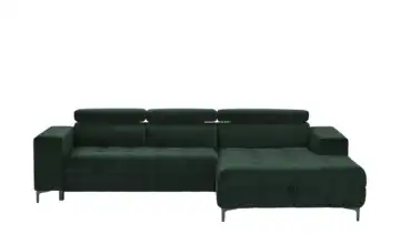 Twist Ecksofa aus Mikrofaser Caro Flaschengrün Mikrofaser in Samt-Optik rechts Grundfunktion