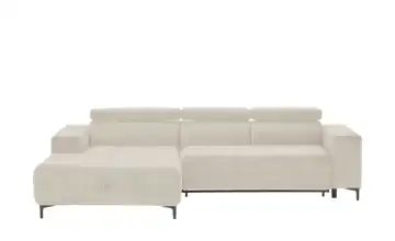 Twist Ecksofa aus Mikrofaser Caro Beige Mikrofaser in Samt-Optik links Erweiterte Funktion