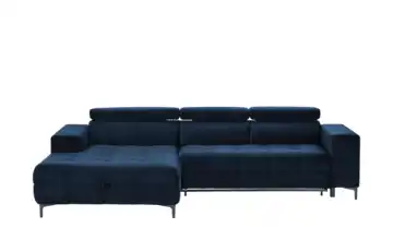 Twist Ecksofa aus Mikrofaser Caro Blau Mikrofaser in Samt-Optik links Erweiterte Funktion