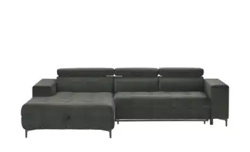 Twist Ecksofa aus Mikrofaser Caro Anthrazit Mikrofaser in Samt-Optik links Erweiterte Funktion