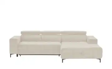 Twist Ecksofa aus Mikrofaser Caro Beige Mikrofaser in Samt-Optik rechts Erweiterte Funktion