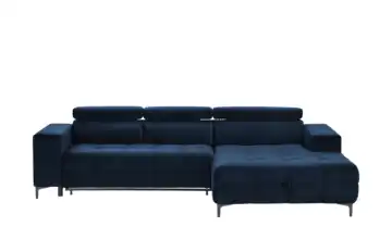 Twist Ecksofa aus Mikrofaser Caro Blau Mikrofaser in Samt-Optik rechts Erweiterte Funktion