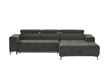 Twist Ecksofa aus Mikrofaser Caro Anthrazit Mikrofaser in Samt-Optik rechts Erweiterte Funktion