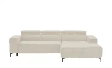 Twist Ecksofa aus Mikrofaser Caro Beige Mikrofaser in Samt-Optik rechts Grundfunktion