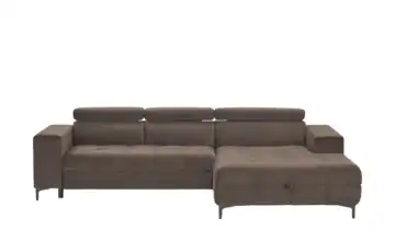 Twist Ecksofa aus Mikrofaser Caro Braun Mikrofaser in Samt-Optik rechts Grundfunktion