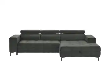 Twist Ecksofa aus Mikrofaser Caro Anthrazit Mikrofaser in Samt-Optik rechts Grundfunktion