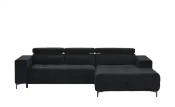 Twist Ecksofa aus Mikrofaser Caro Schwarz Mikrofaser in Samt-Optik rechts Grundfunktion