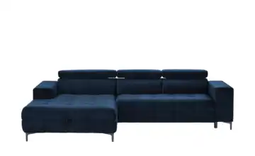 Twist Ecksofa aus Mikrofaser Caro Blau Mikrofaser in Samt-Optik links Grundfunktion