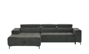 Twist Ecksofa aus Mikrofaser Caro Anthrazit Mikrofaser in Samt-Optik links Grundfunktion