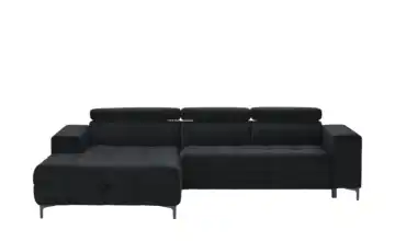 Twist Ecksofa aus Mikrofaser Caro Schwarz Mikrofaser in Samt-Optik links Grundfunktion