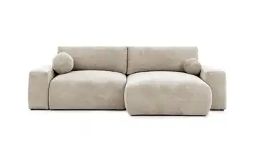 S-STYLE Ecksofa mit Schlaffunktion Puffy rechts Dunkelbeige